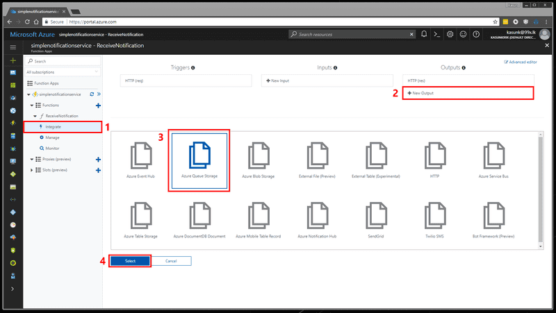 10. add-output-binding-and-select-azure-queue-storage